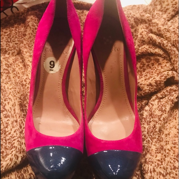 Vince Camuto stack Color block high heels - Picture 7 of 8